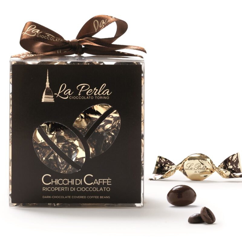 La Perla Bianca. White chocolate truffle with hazelnuts (35%). Clear ...